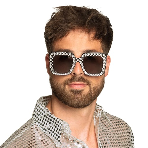 Bril bling bling zwart