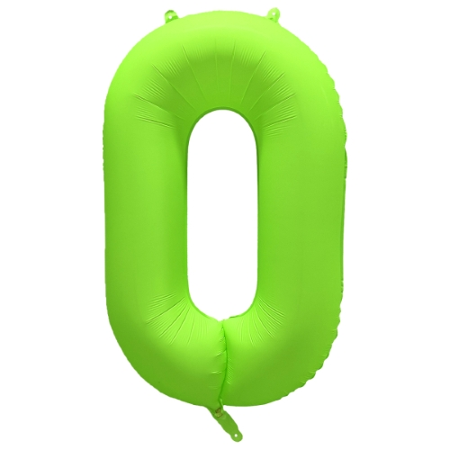 Folieballon cijfer 0 neon groen 86cm