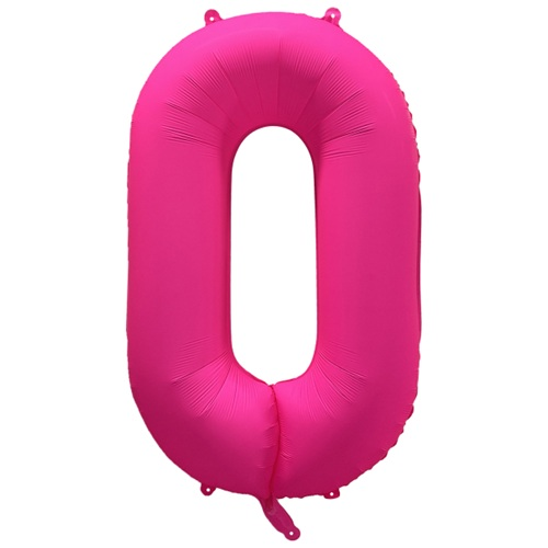Folieballon cijfer 0 neon pink 86cm