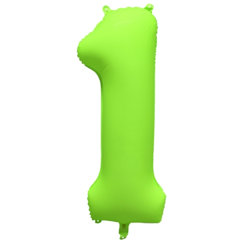 Folieballon cijfer 1 neon groen 86cm