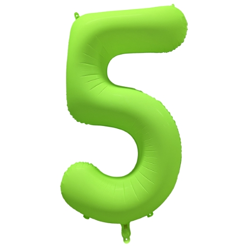 Folieballon cijfer 5 neon groen 86cm