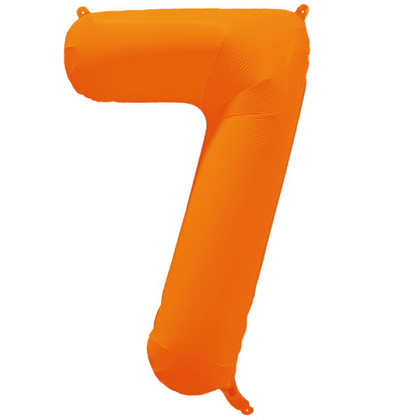 Folieballon cijfer 7 neon oranje 86cm