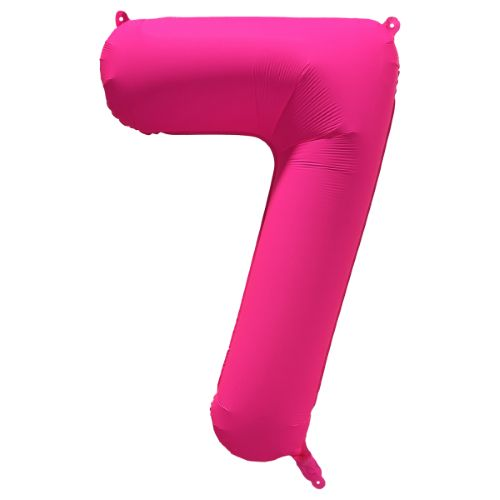 Folieballon cijfer 7 neon pink 86cm
