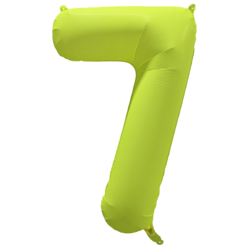 Folieballon cijfer 7 neon yellow 86cm