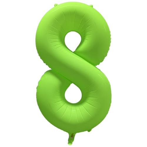 Folieballon cijfer 8 neon groen 86cm