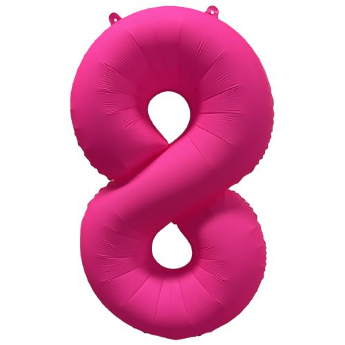 Folieballon cijfer 8 neon pink 86cm