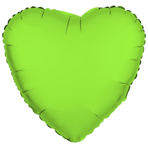 Folieballon hart neon groen 43cm