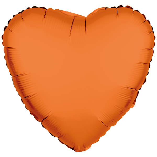 Folieballon hart neon oranje 43cm