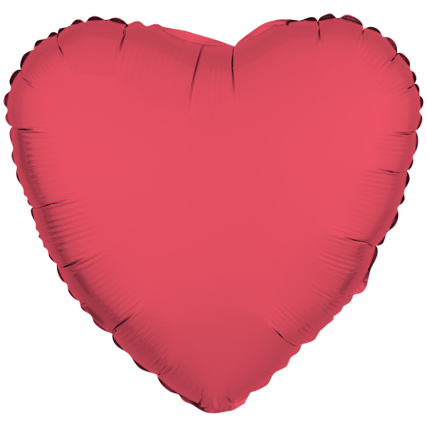 Folieballon hart neon rood 43cm