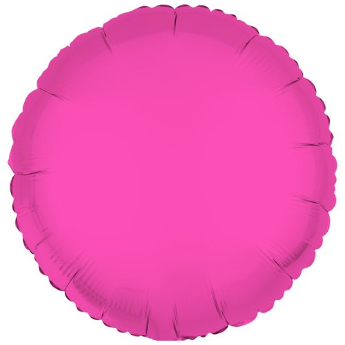 Folieballon rond neon pink 43cm