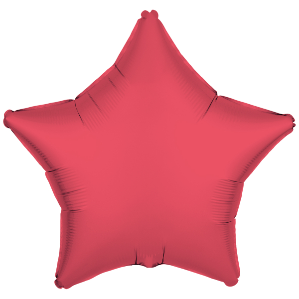 Folieballon star neon rood 43cm