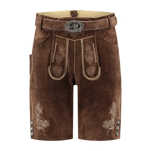 Lederhose echt leer kort suede met riem 46