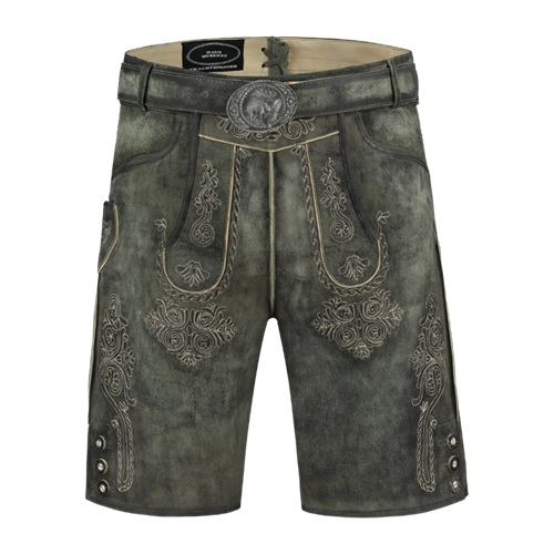Lederhose geiten leer kort met riem 48