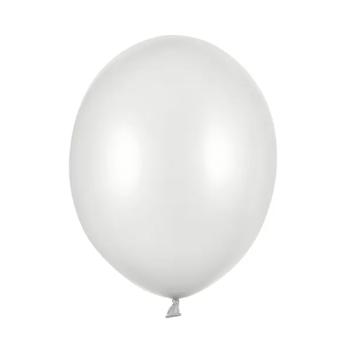 Ballonnen silver snow metallic 30cm 10 stuks