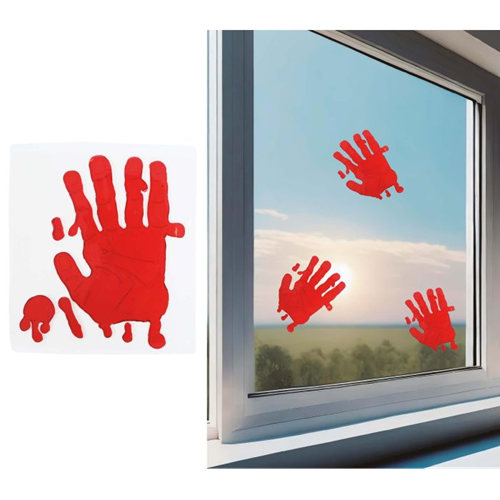 Bloederige hand raamsticker