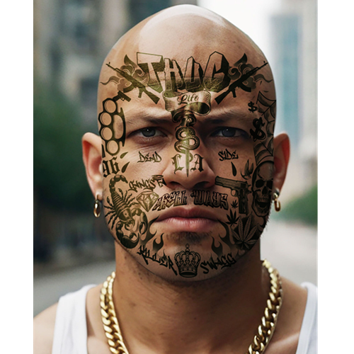 Face tattoo Thug Life 30x13cm