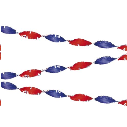 Crepe slinger rood/wit/blauw 6 meter