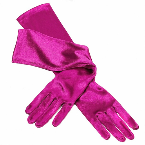Handschoenen roze elastisch 48cm