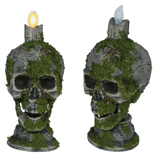 Kandelaar met licht mossy 35cm
