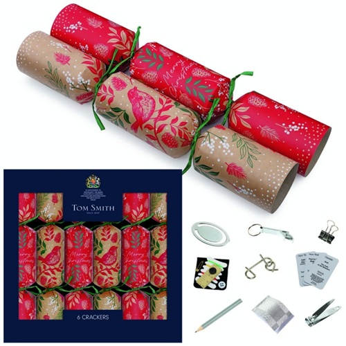 Tom Smith Christmas cracker premium Red Robin 6st