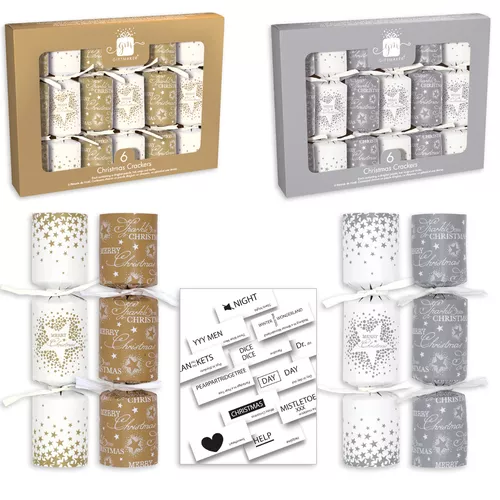 Tom Smith mini Christmas cracker silver 6st