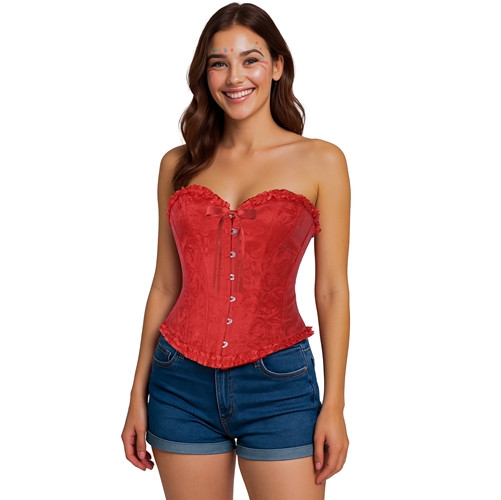 Korset rood met barokpatroon