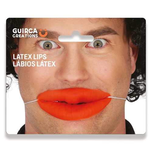 Opgespoten lippen latex met elastiek