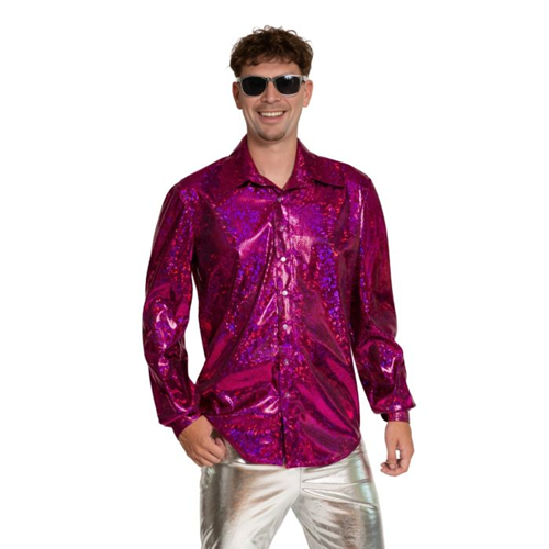 Disco blouse shiny fuchsia