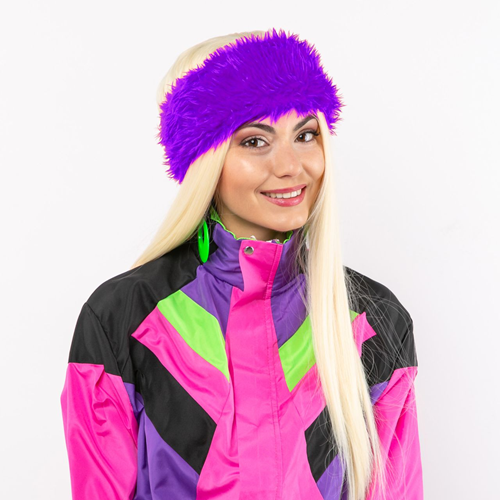 Hoofdband bont paars