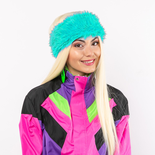 Hoofdband bont turquoise