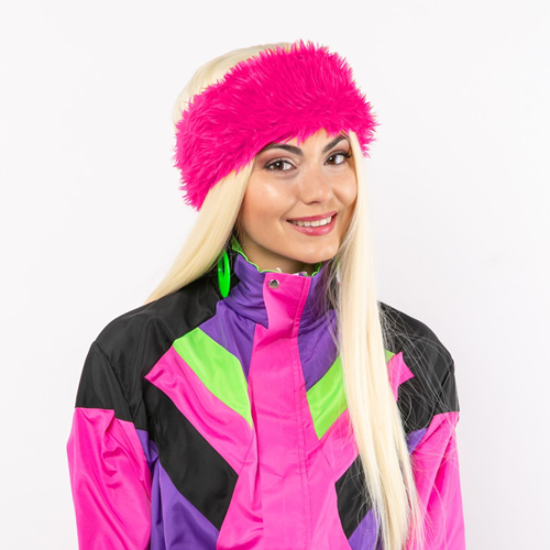 Hoofdband pluche roze