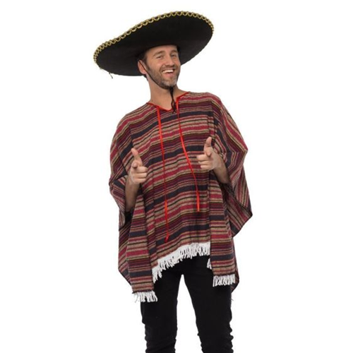 Mexicaanse poncho luxe gewoven