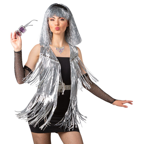 Vest pailletten zilver