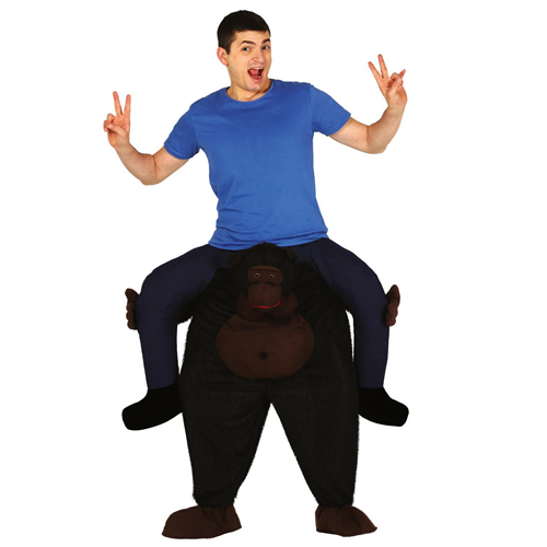 Gedragen door gorilla kostuum