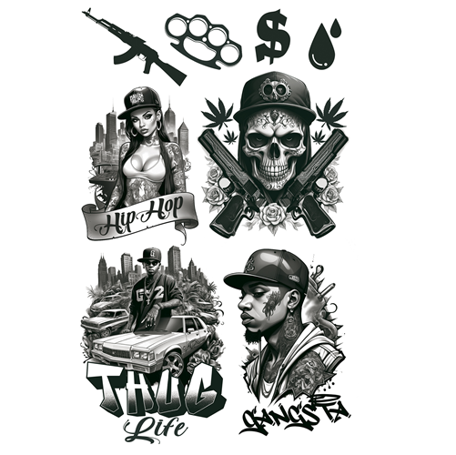 Plaktattoo vel Thug Life