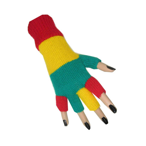 Vingerloze handschoenen rood/geel/groen