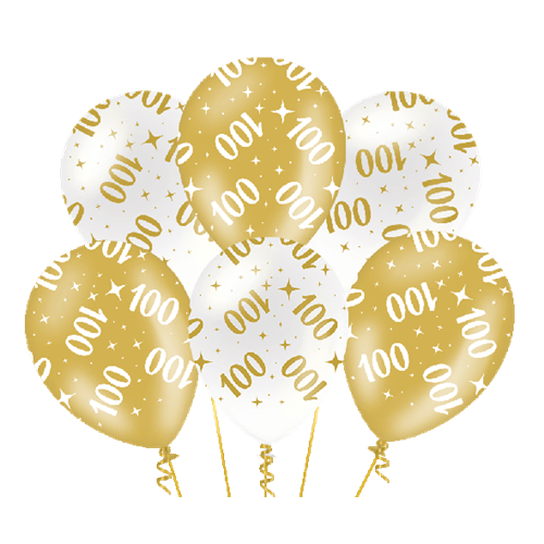 Ballonnen 100 jaar Fancy party 6st