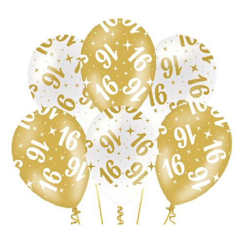 Ballonnen 16 jaar Fancy party 6st