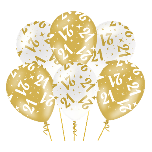 Ballonnen 21 jaar Fancy party 6st