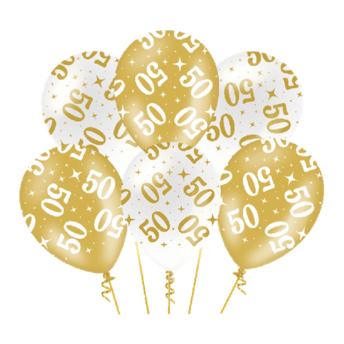 Ballonnen 50 jaar Fancy party 6st
