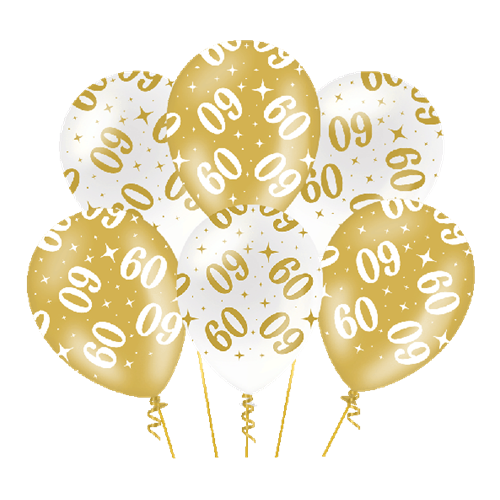 Ballonnen 60 jaar Fancy party 6st