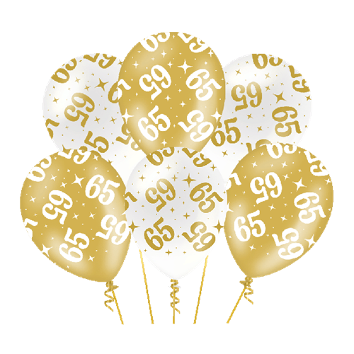 Ballonnen 65 jaar Fancy party 6st