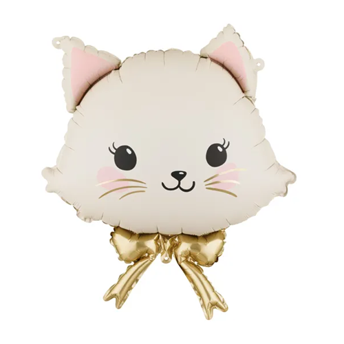 Folieballon Poesje met strik 60cm