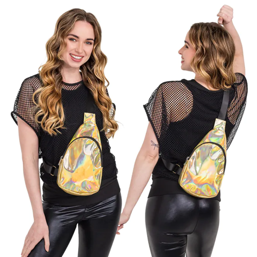 Crossbody tas holo goud