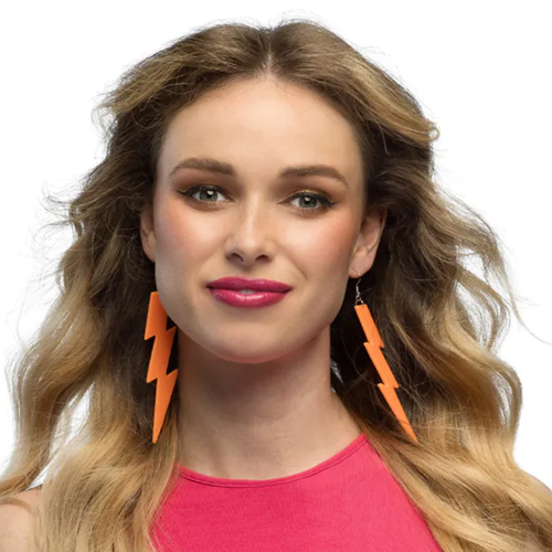 Oorbellen flash neon oranje