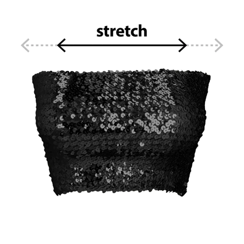 Top Sparkle zwart stretch