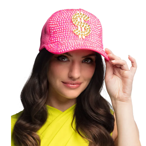 Baseball pet Dollar neon roze