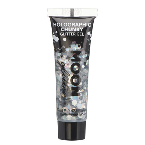 Chunky glitter gel Moon holografisch zilver12ml