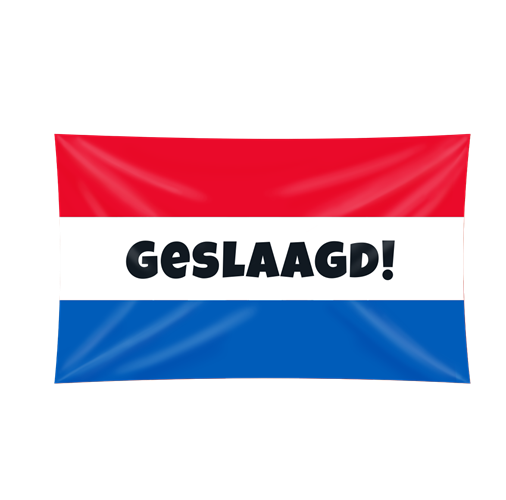 Vlag geslaagd rood wit blauw