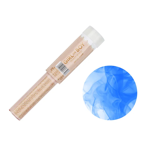 Gender reveal rookbom blauw